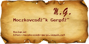 Moczkovcsák Gergő névjegykártya